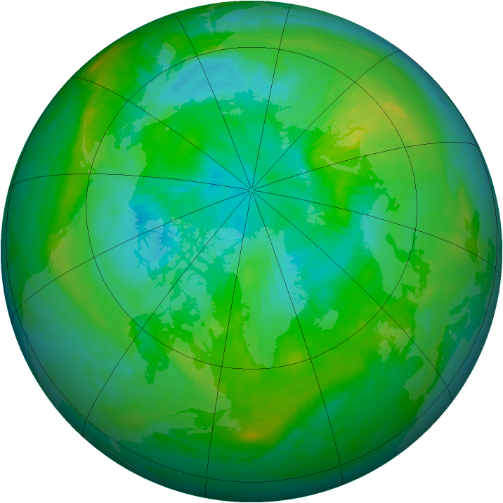 Arctic ozone map for 24 July 1997